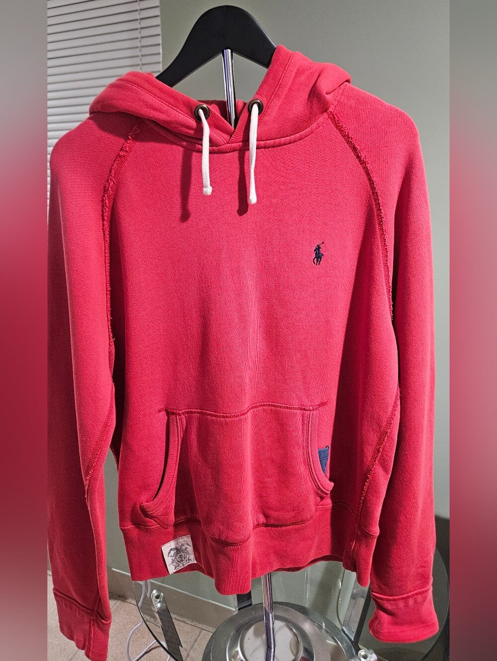 Polo Ralph Lauren Red Fleece Pullover Polo Hooded Sweatshirt
